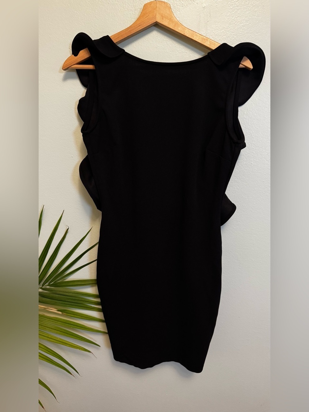 Fashion Nova Black Ruffle-Trim Mini Dress
